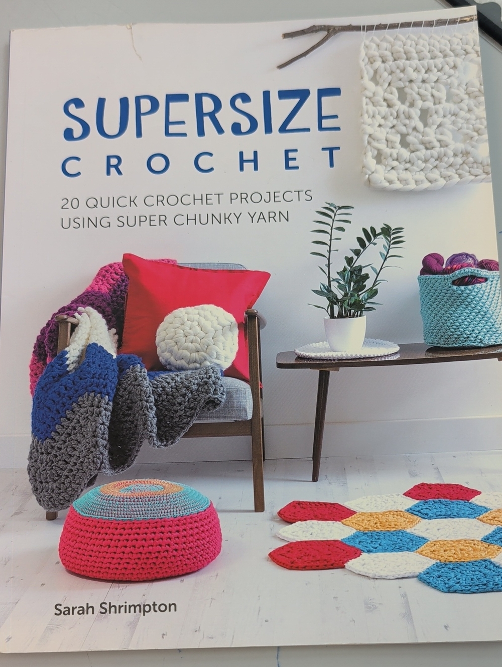 Supersize Crochet by - Blue, Gray, Red Home Accents